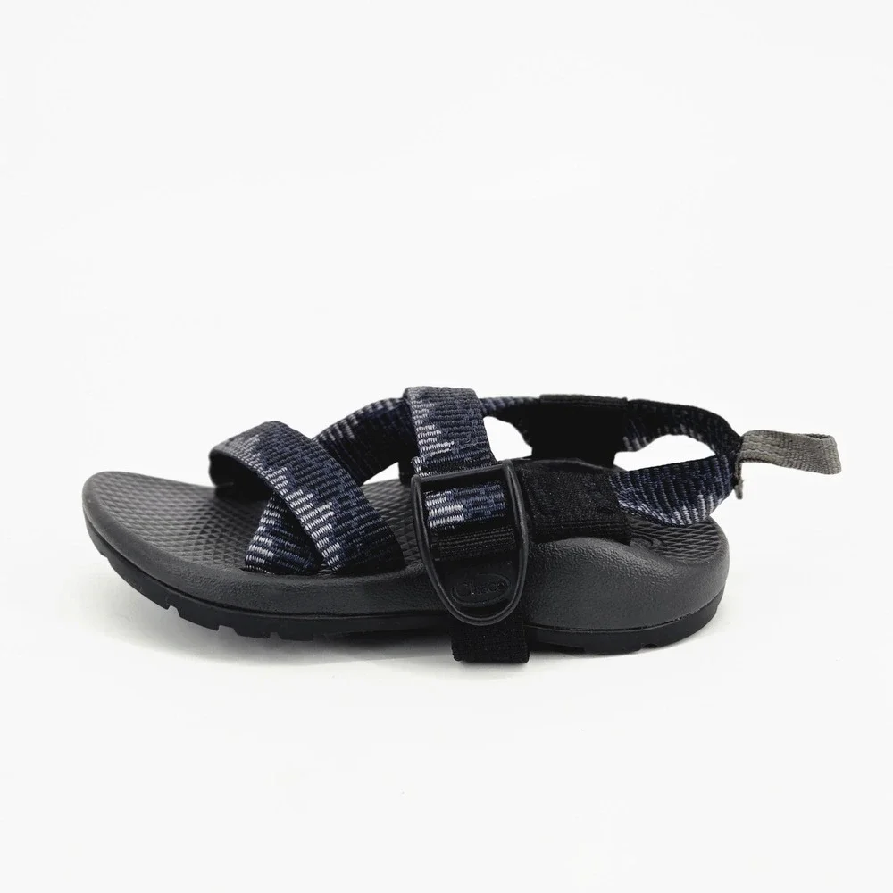 Chaco Z1 Ecotread Kids Youth Sandal Navy Gray Geometric Strap Water Shoe Size 10